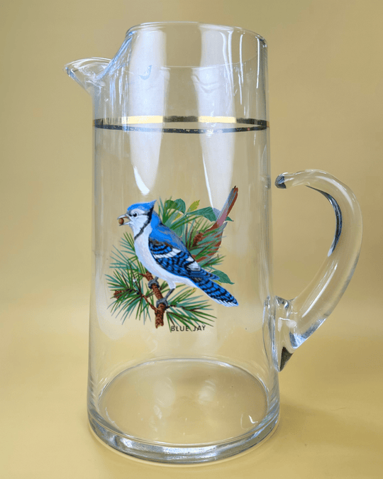 Cardinal & Blue Jay Glass Pitcher - Native Gardeners