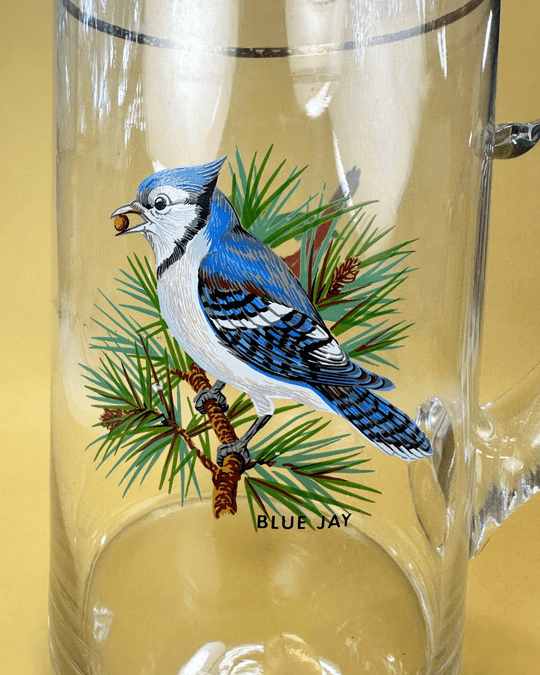 Cardinal & Blue Jay Glass Pitcher - Native Gardeners