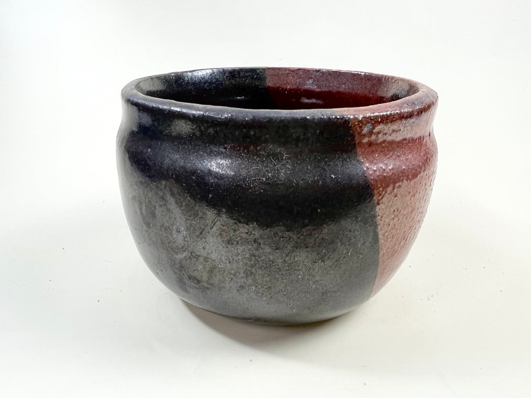 Sienna and Black Glazed Pottery Small Bowl or Planter - Native Gardeners