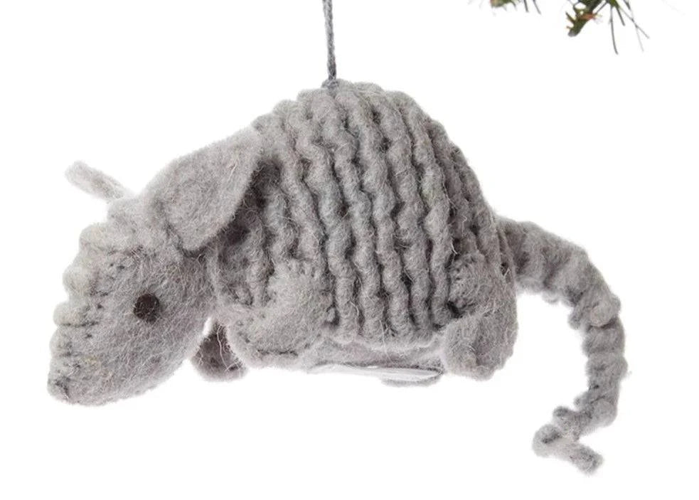 Armadillo Handmade Felt Ornament - Native Gardeners