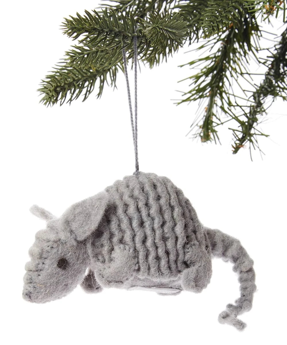 Armadillo Handmade Felt Ornament - Native Gardeners