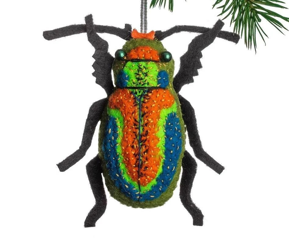 Beetle Handmade Felt Ornament - Native Gardeners