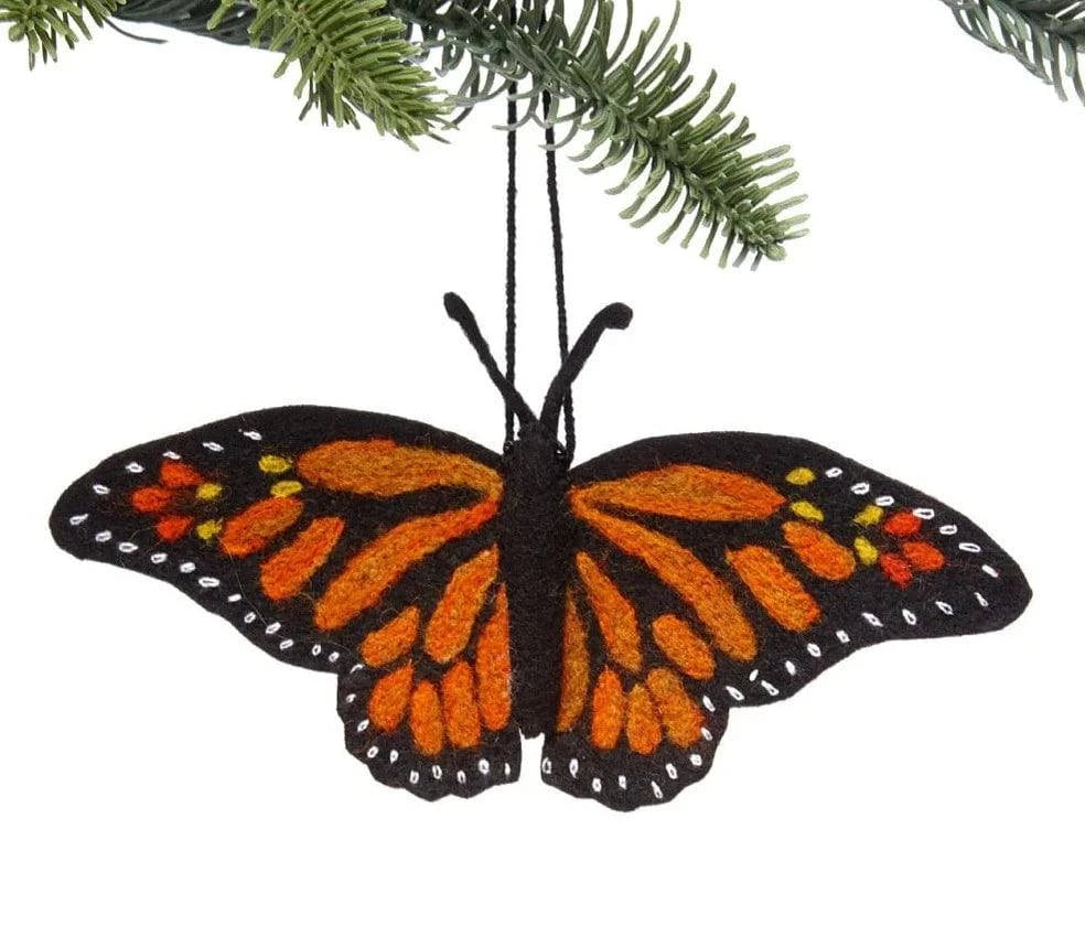 Monarch Butterfly Handmade Felt Ornament - Native Gardeners