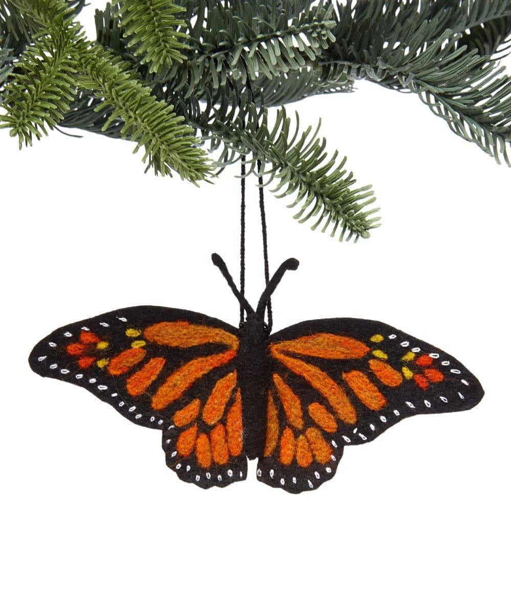 Monarch Butterfly Handmade Felt Ornament - Native Gardeners