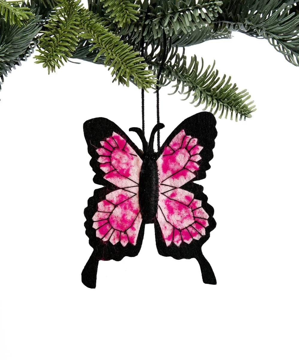 Blue Butterfly Handmade Felt Ornament - Native Gardeners